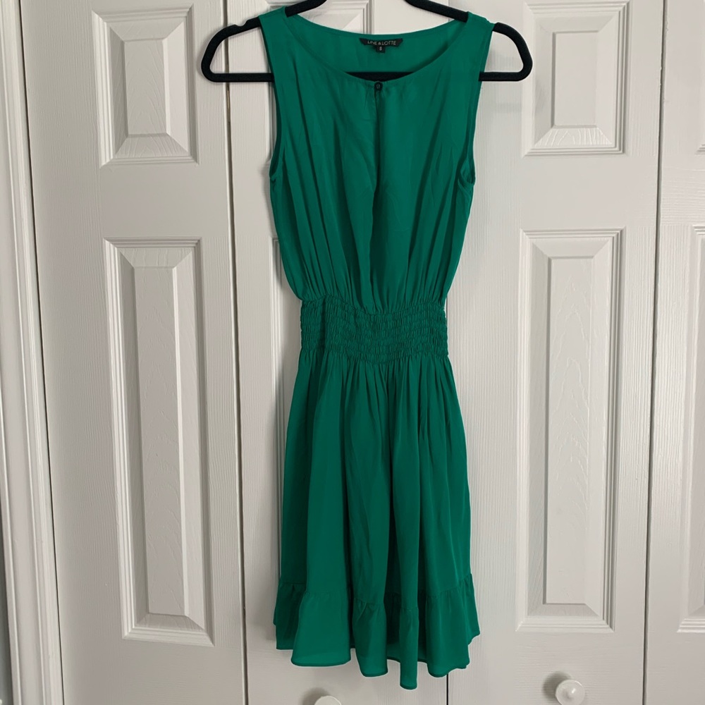 Line & Lotte silk green dress